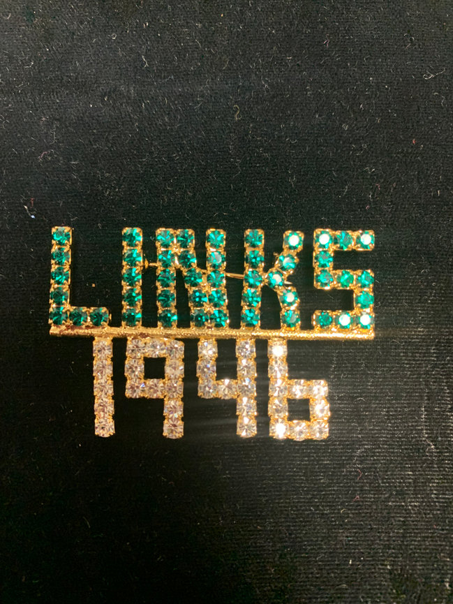 2 Line Links 1946 Crystal Pin (Emerald)