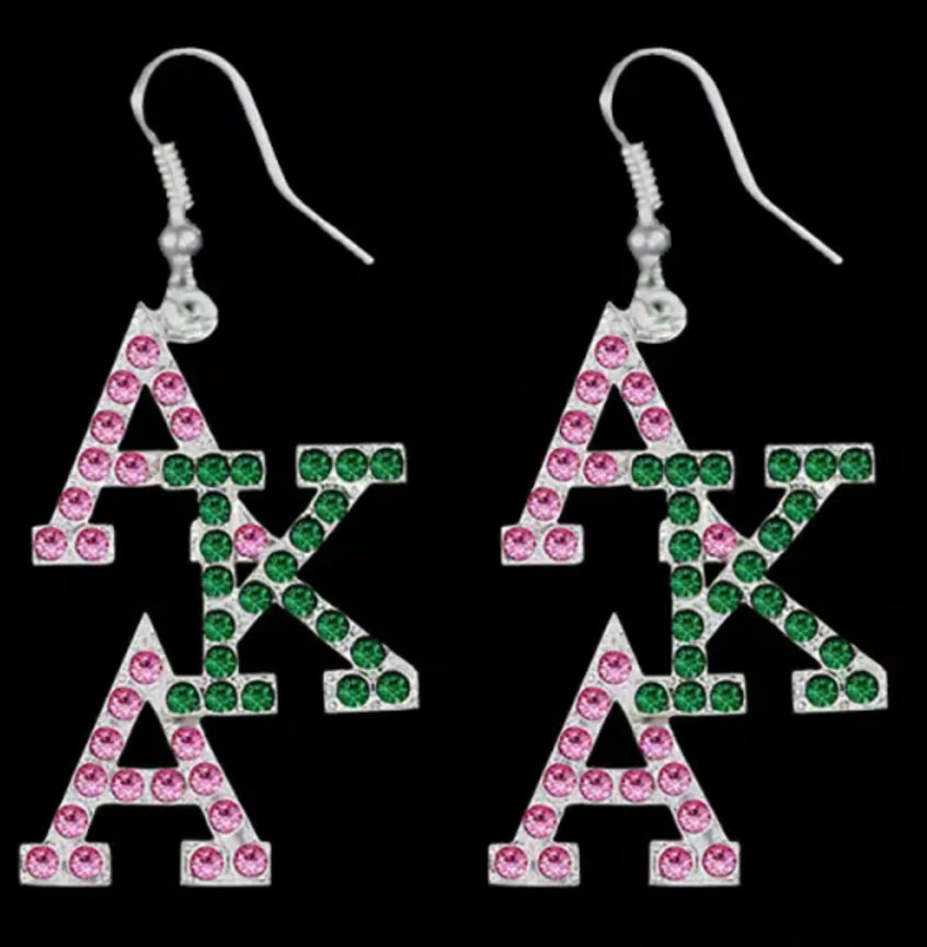 AKA Overlap Bling Earrings (Silver)